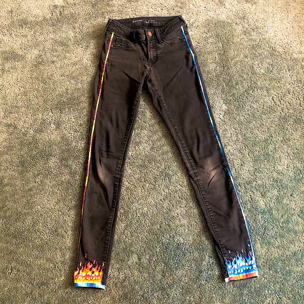 Size 00 Custom Painted Old Navy Jeans